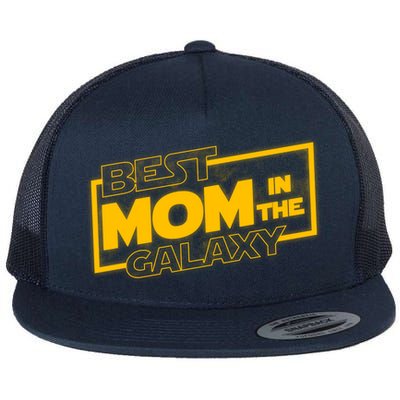 Best Mom In The Galaxy Parody Movie Logo Flat Bill Trucker Hat