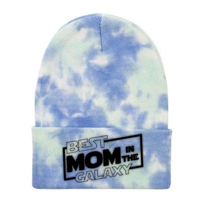 Best Mom In The Galaxy Parody Movie Logo Tie Dye 12in Knit Beanie