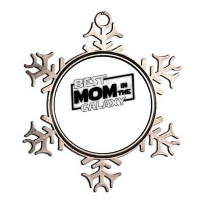 Best Mom In The Galaxy Parody Movie Logo Metallic Star Ornament