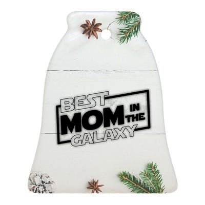 Best Mom In The Galaxy Parody Movie Logo Ceramic Bell Ornament