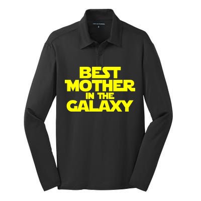 Best Mother In The Galaxy Silk Touch Performance Long Sleeve Polo