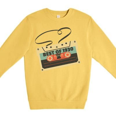 Best Of 1930 Vintage Retro 90th Birthday Premium Crewneck Sweatshirt