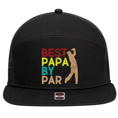 Best Papa By Par 7 Panel Mesh Trucker Snapback Hat