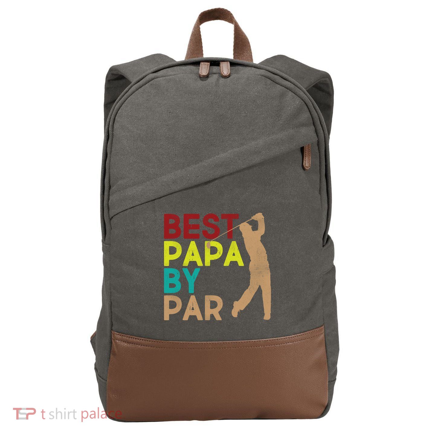 Best Papa By Par Cotton Canvas Backpack