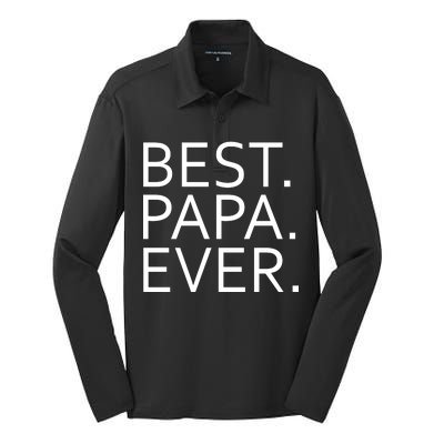 Best Papa Ever Silk Touch Performance Long Sleeve Polo