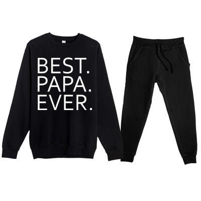 Best Papa Ever Premium Crewneck Sweatsuit Set