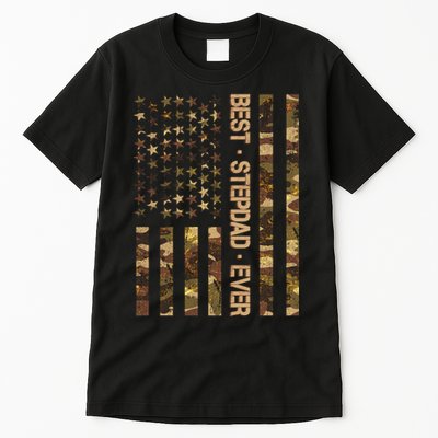Best Stepdad Ever Camouflage Flag Tall T-Shirt