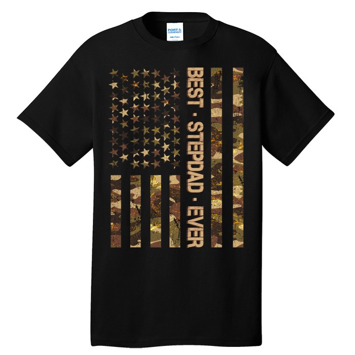 Best Stepdad Ever Camouflage Flag Tall T-Shirt