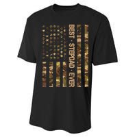 Best Stepdad Ever Camouflage Flag Performance Sprint T-Shirt