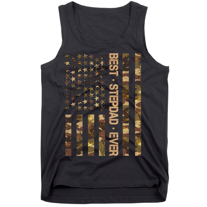 Best Stepdad Ever Camouflage Flag Tank Top