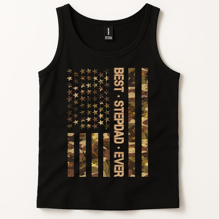 Best Stepdad Ever Camouflage Flag Tank Top