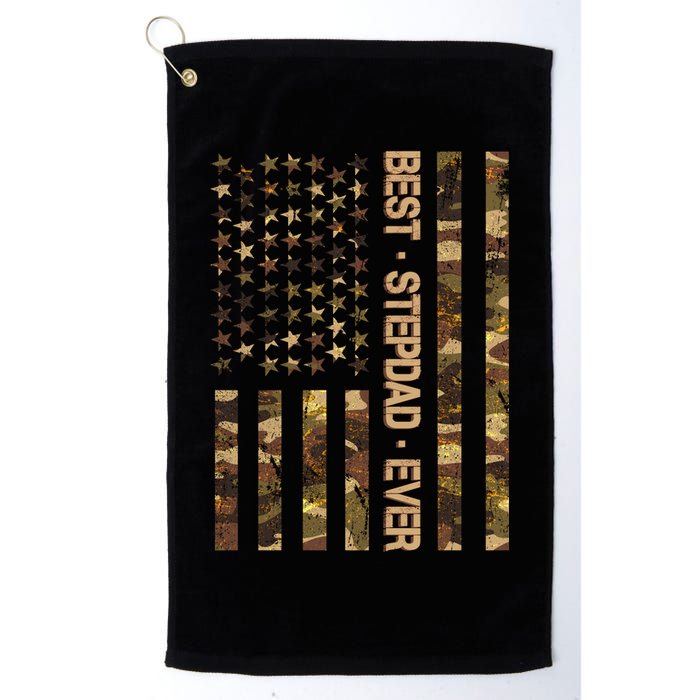 Best Stepdad Ever Camouflage Flag Golf Towel