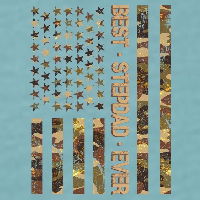 Best Stepdad Ever Camouflage Flag Sueded Cloud Jersey T-Shirt