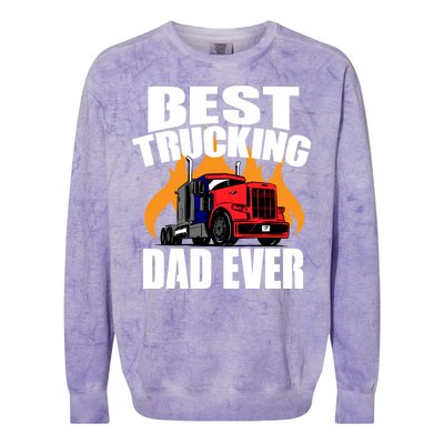 Best Trucking Dad Ever Colorblast Crewneck Sweatshirt