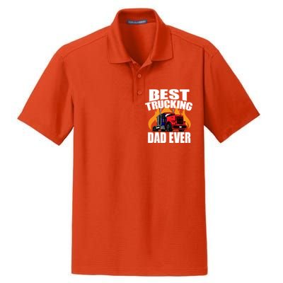 Best Trucking Dad Ever Dry Zone Grid Polo