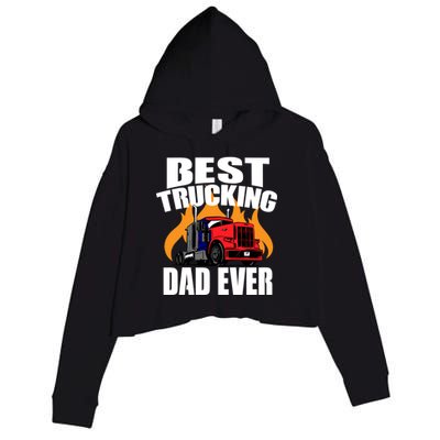 Best Trucking Dad Ever Crop Fleece Hoodie