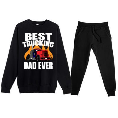 Best Trucking Dad Ever Premium Crewneck Sweatsuit Set