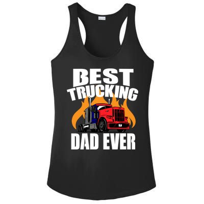 Best Trucking Dad Ever Ladies PosiCharge Competitor Racerback Tank