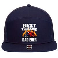 Best Trucking Dad Ever 7 Panel Mesh Trucker Snapback Hat