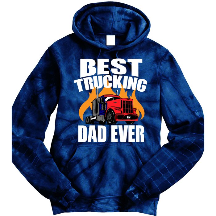 Best Trucking Dad Ever Tie Dye Hoodie