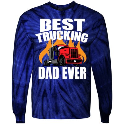 Best Trucking Dad Ever Tie-Dye Long Sleeve Shirt