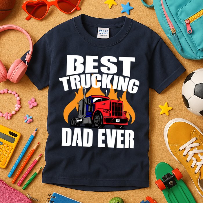 Best Trucking Dad Ever Kids T-Shirt