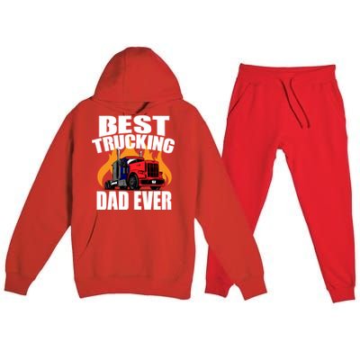 Best Trucking Dad Ever Premium Hooded Sweatsuit Set