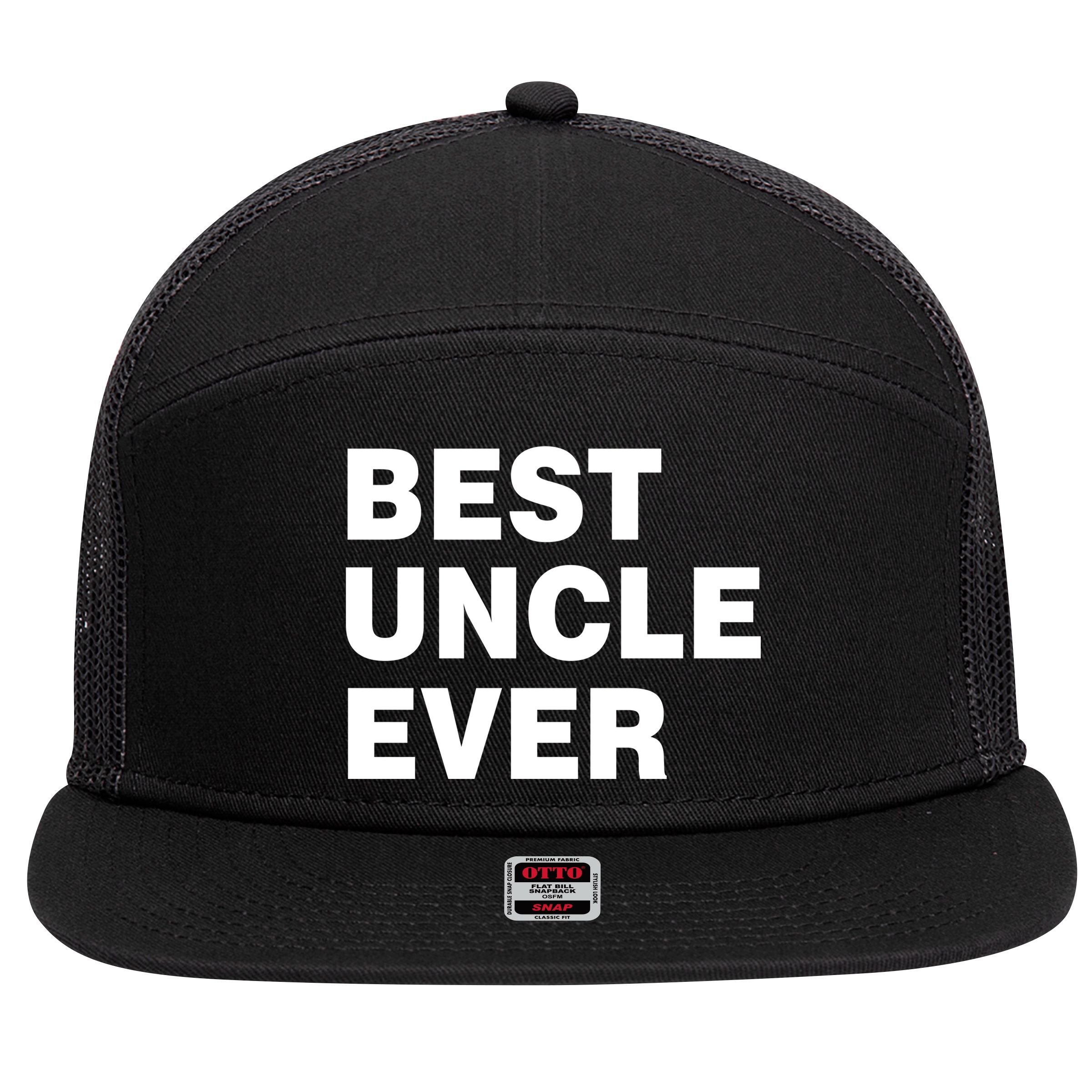Best Uncle Ever 7 Panel Mesh Trucker Snapback Hat