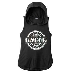 Best Uncle Ever Badge Ladies PosiCharge Tri-Blend Wicking Draft Hoodie Tank