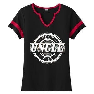 Best Uncle Ever Badge Ladies Halftime Notch Neck Tee