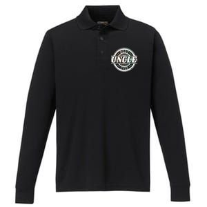 Best Uncle Ever Badge Performance Long Sleeve Polo