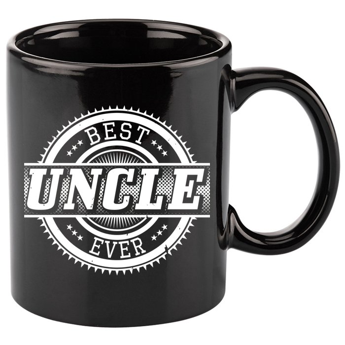 Best Uncle Ever Badge 11oz C Handle Ceramic Mug