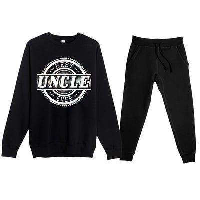 Best Uncle Ever Badge Premium Crewneck Sweatsuit Set