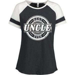 Best Uncle Ever Badge Enza Ladies Jersey Colorblock Tee