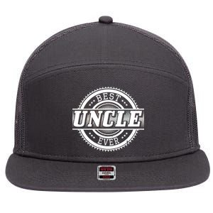 Best Uncle Ever Badge 7 Panel Mesh Trucker Snapback Hat