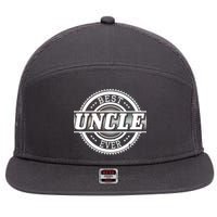 Best Uncle Ever Badge 7 Panel Mesh Trucker Snapback Hat