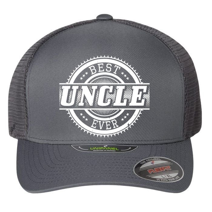 Best Uncle Ever Badge Flexfit Unipanel Trucker Cap