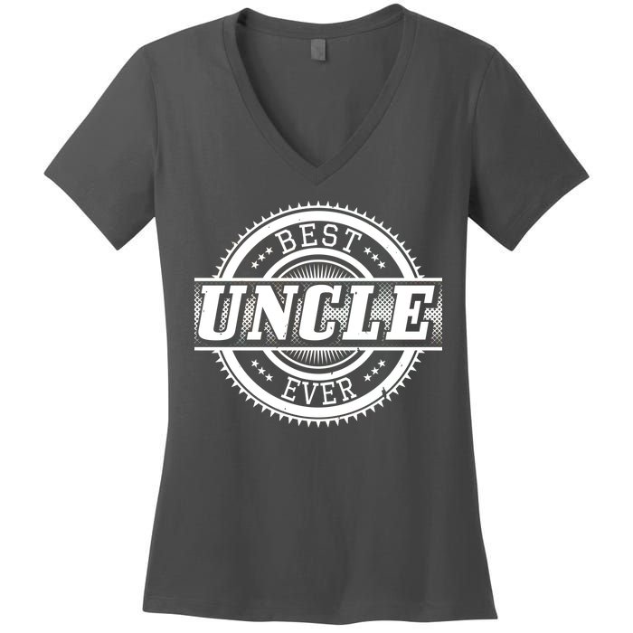 Best Uncle Ever Badge Women's V-Neck T-Shirt