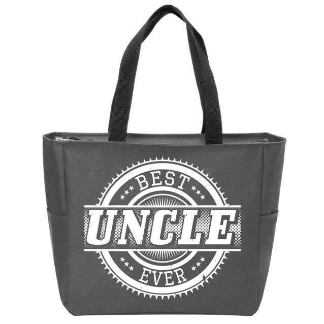Best Uncle Ever Badge Zip Tote Bag