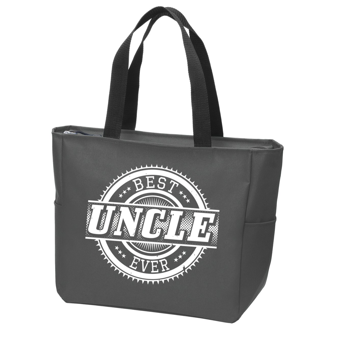 Best Uncle Ever Badge Zip Tote Bag