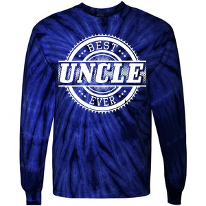 Best Uncle Ever Badge Tie-Dye Long Sleeve Shirt