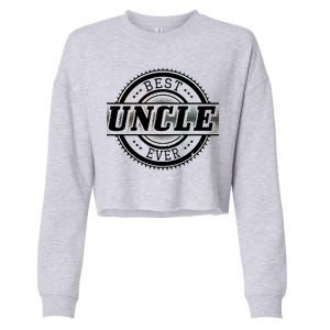 Best Uncle Ever Badge Cropped Pullover Crew