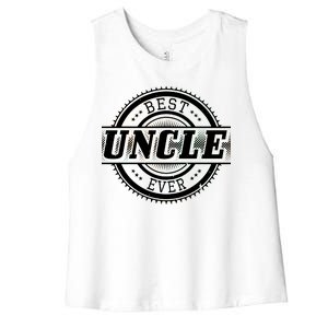 Best Uncle Ever Badge Women's Racerback Cropped Tank