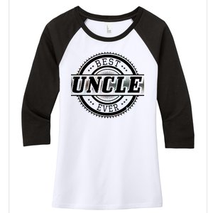 Best Uncle Ever Badge Women's Tri-Blend 3/4-Sleeve Raglan Shirt