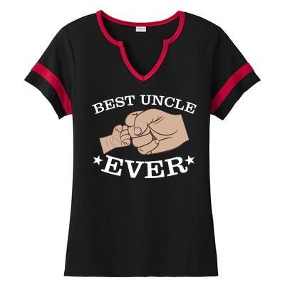 Best Uncle Ever Fist Bump Ladies Halftime Notch Neck Tee