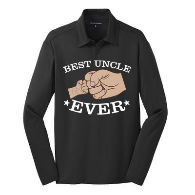 Best Uncle Ever Fist Bump Silk Touch Performance Long Sleeve Polo