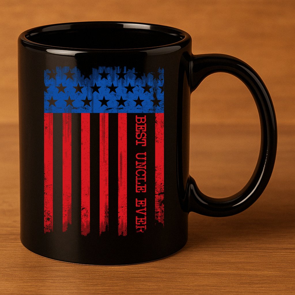 Best Uncle In America Flag 11oz C Handle Ceramic Mug