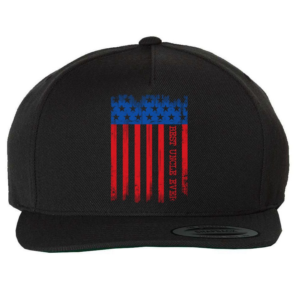 Best Uncle In America Flag Wool Snapback Cap