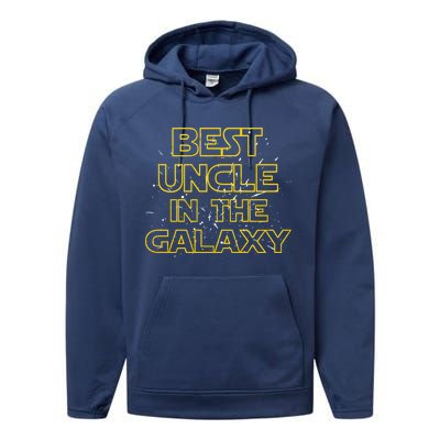 Best Uncle In The Galaxy Performance Fleece Hoodie