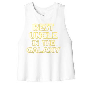 Best Uncle In The Galaxy Women's Racerback Cropped Tank